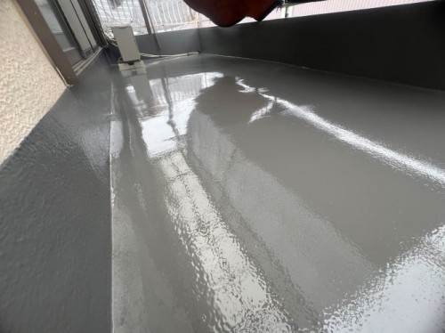 守口市で戸建てベランダウレタン塗膜防水工事
